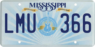 MS license plate LMU366