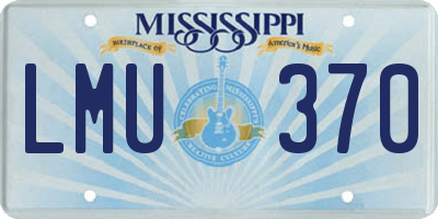 MS license plate LMU370