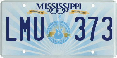 MS license plate LMU373