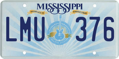 MS license plate LMU376