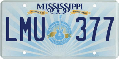 MS license plate LMU377