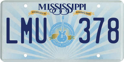 MS license plate LMU378
