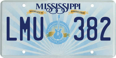MS license plate LMU382