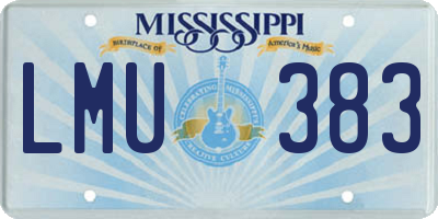 MS license plate LMU383