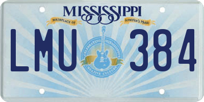 MS license plate LMU384