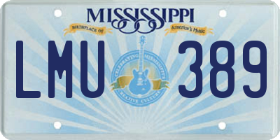 MS license plate LMU389