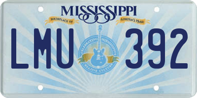 MS license plate LMU392