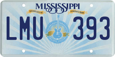 MS license plate LMU393