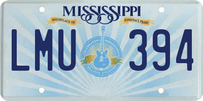 MS license plate LMU394