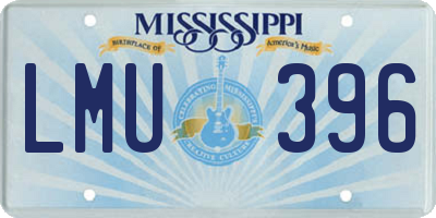 MS license plate LMU396