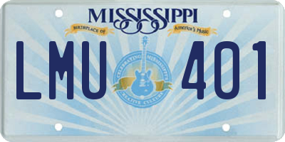 MS license plate LMU401