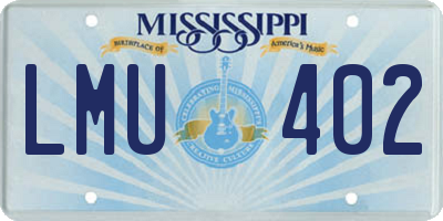 MS license plate LMU402