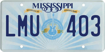 MS license plate LMU403
