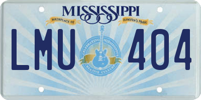 MS license plate LMU404