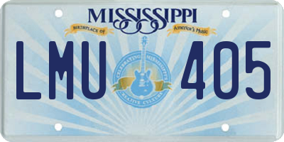MS license plate LMU405