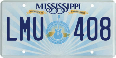 MS license plate LMU408