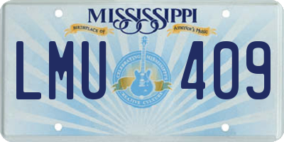 MS license plate LMU409