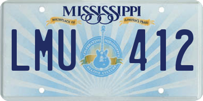 MS license plate LMU412