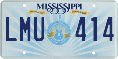 MS license plate LMU414