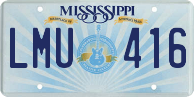 MS license plate LMU416