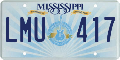 MS license plate LMU417