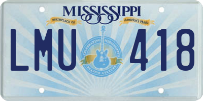 MS license plate LMU418