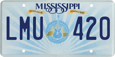 MS license plate LMU420