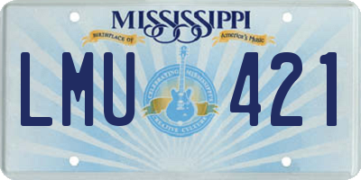 MS license plate LMU421