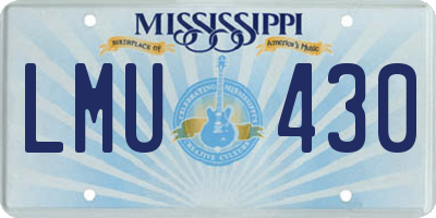 MS license plate LMU430