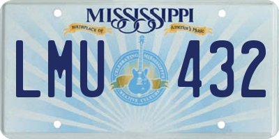 MS license plate LMU432