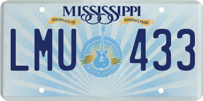 MS license plate LMU433