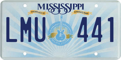MS license plate LMU441