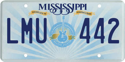 MS license plate LMU442