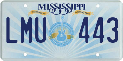 MS license plate LMU443