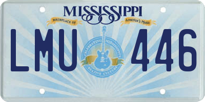 MS license plate LMU446