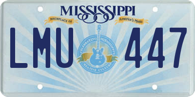 MS license plate LMU447