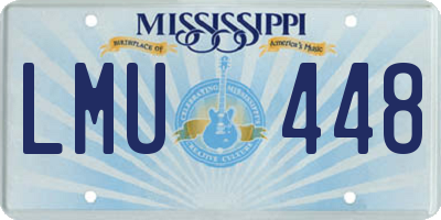 MS license plate LMU448