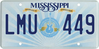 MS license plate LMU449