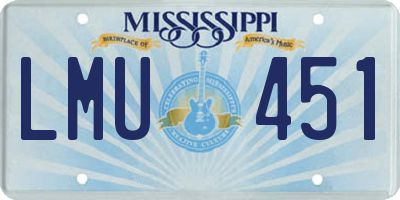 MS license plate LMU451