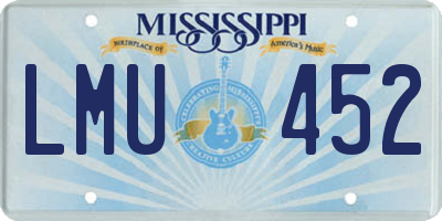 MS license plate LMU452
