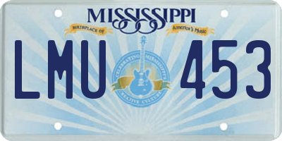 MS license plate LMU453