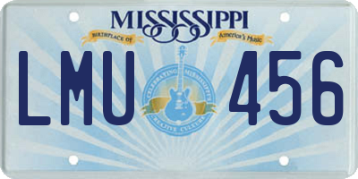 MS license plate LMU456