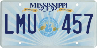 MS license plate LMU457