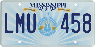 MS license plate LMU458