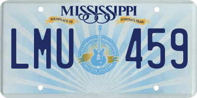 MS license plate LMU459