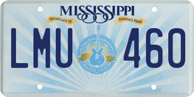 MS license plate LMU460