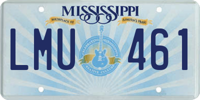 MS license plate LMU461