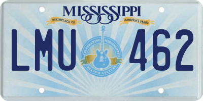 MS license plate LMU462
