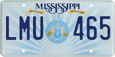 MS license plate LMU465
