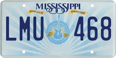 MS license plate LMU468